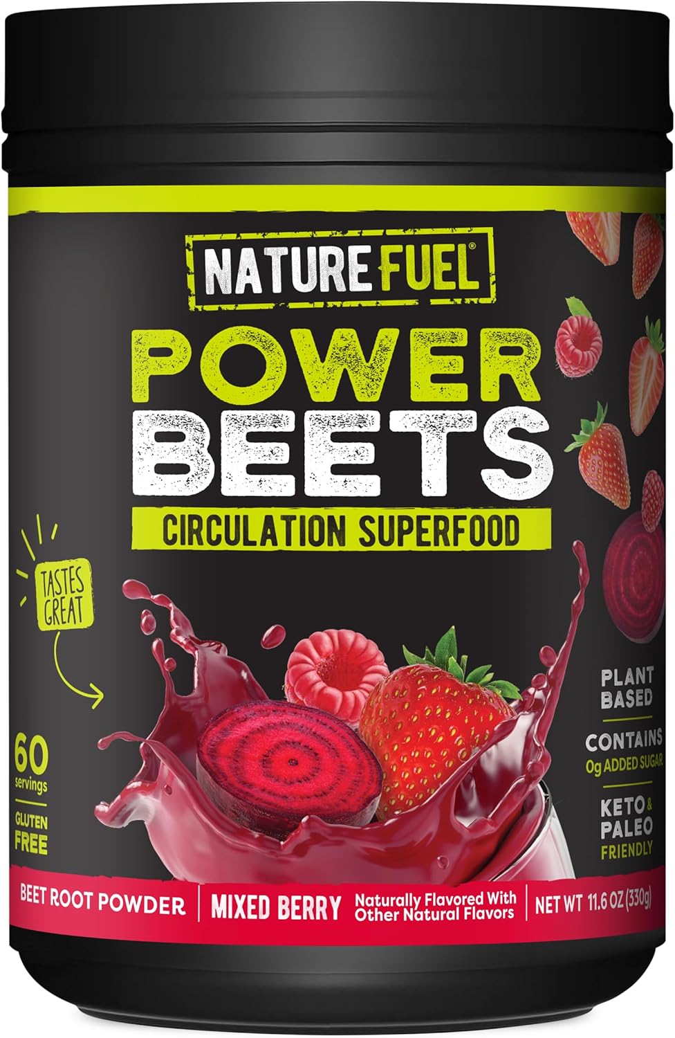 Delicious Acai Berry Pomegranate Super Greens Powder for Boosting Energy - Healthy Delights Nature Fuel Power Beets & Amazing Grass Greens Blend