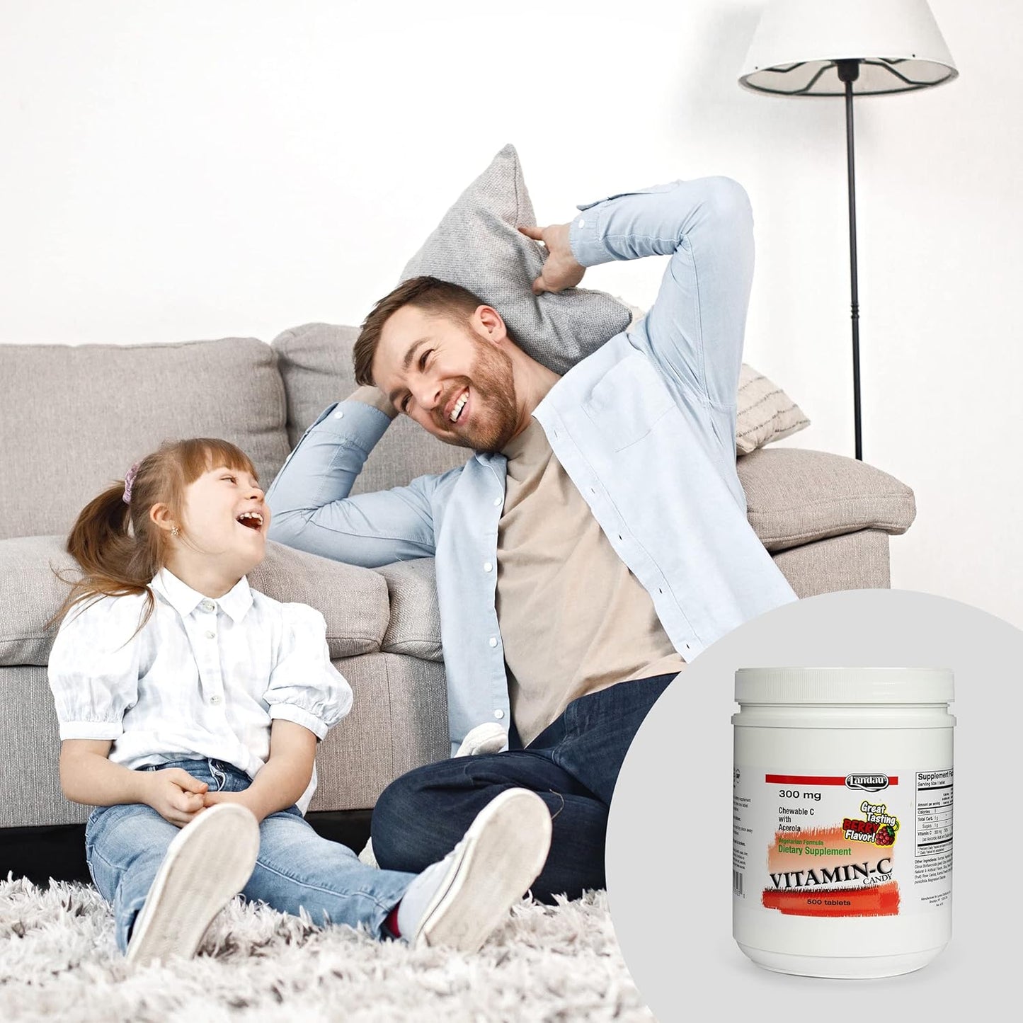 Delicious Berry Flavored Landau Chewable Vitamin C Candy - 300 Mg, 500 Count