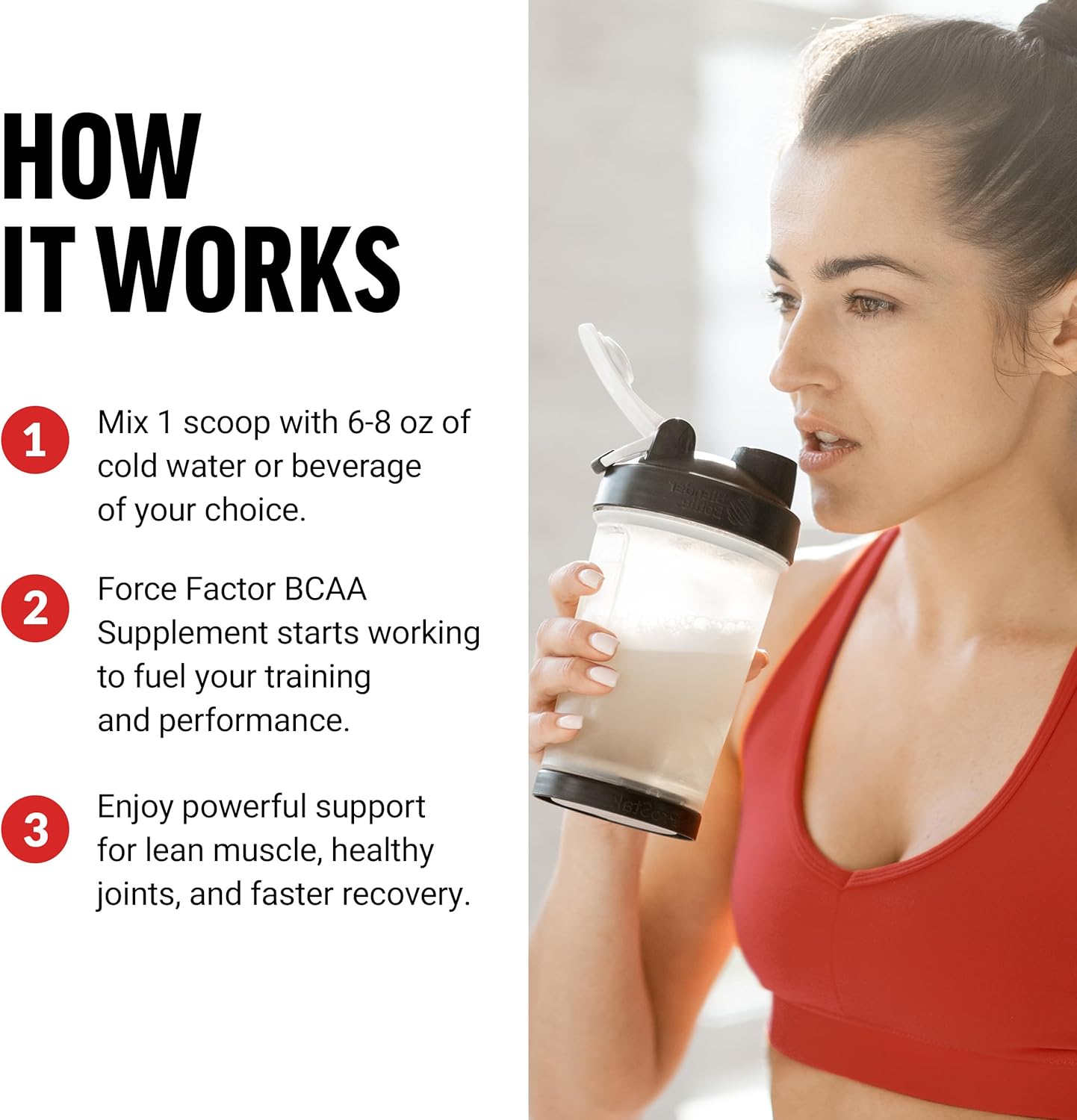 Delicious Cherry Limeade BCAA Amino Acids Supplement for Muscle Recovery - No Artificial Colors or Flavors - 30 Servings