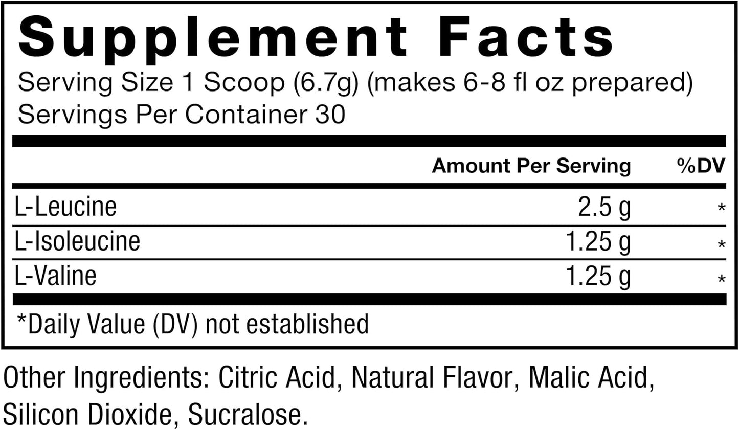 Delicious Cherry Limeade BCAA Amino Acids Supplement for Muscle Recovery - No Artificial Colors or Flavors - 30 Servings