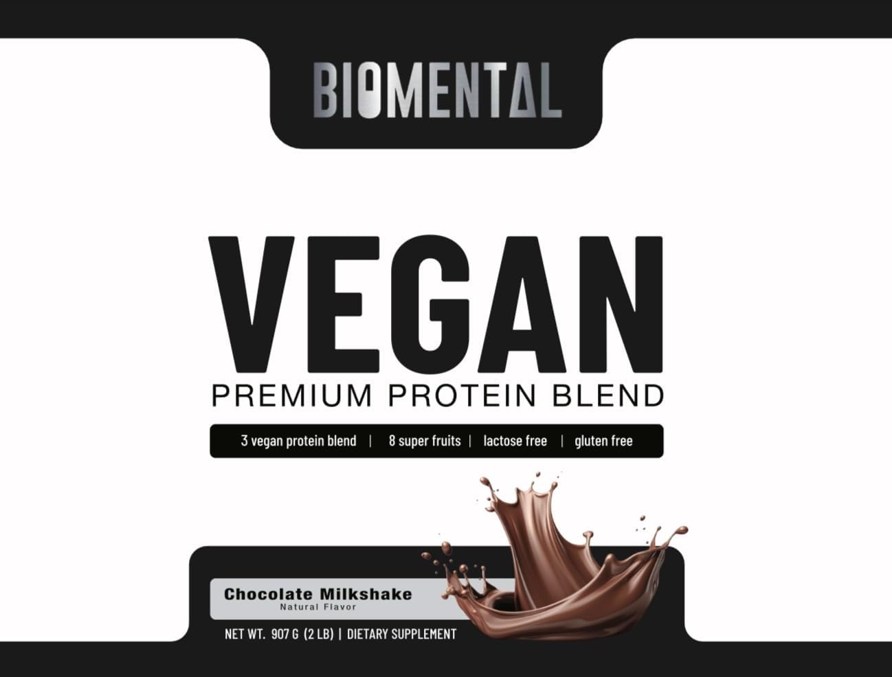 Delicious Chocolate Vegan Protein Powder for Muscle Building - Plant-Based, Easy Absorption - Ideal for Healthy Vegan Lifestyle - Non-GMO, Gluten-Free Supplement