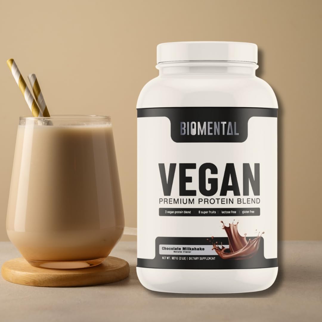Delicious Chocolate Vegan Protein Powder for Muscle Building - Plant-Based, Easy Absorption - Ideal for Healthy Vegan Lifestyle - Non-GMO, Gluten-Free Supplement