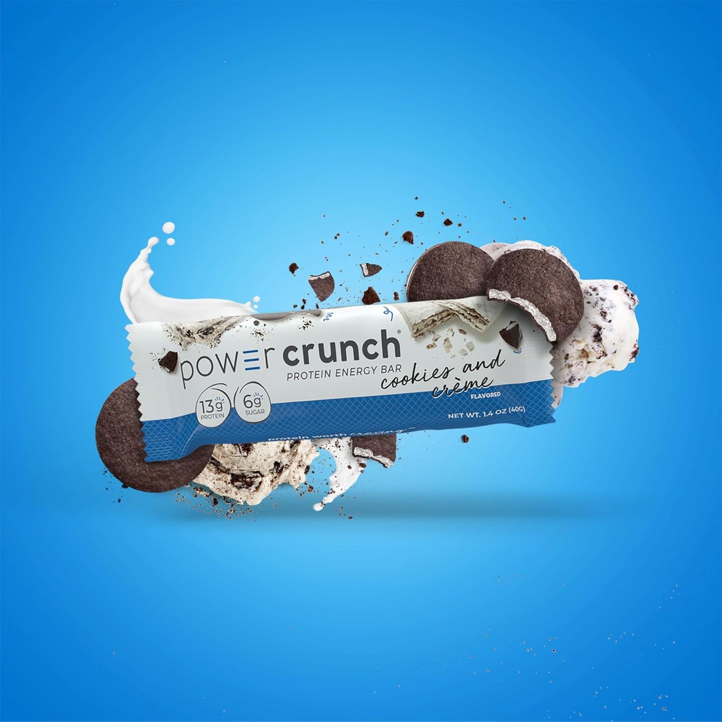 Delicious Cookies and Crème Power Crunch Protein Bars - High Protein Snacks (12 Count, 1.4 oz)