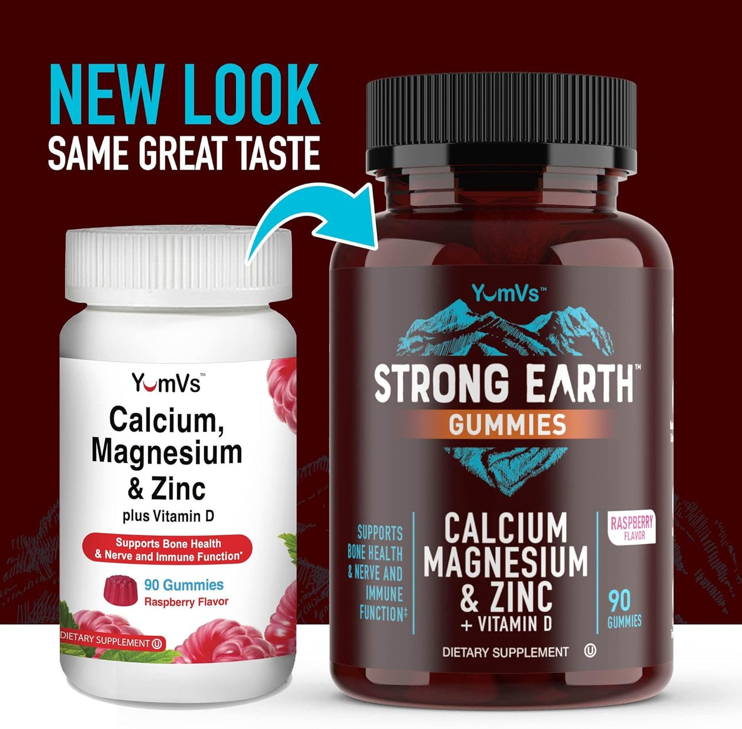Delicious YUM-V'S Calcium, Magnesium, Zinc, and Vitamin D Gummies for Bone Health (90 Count)