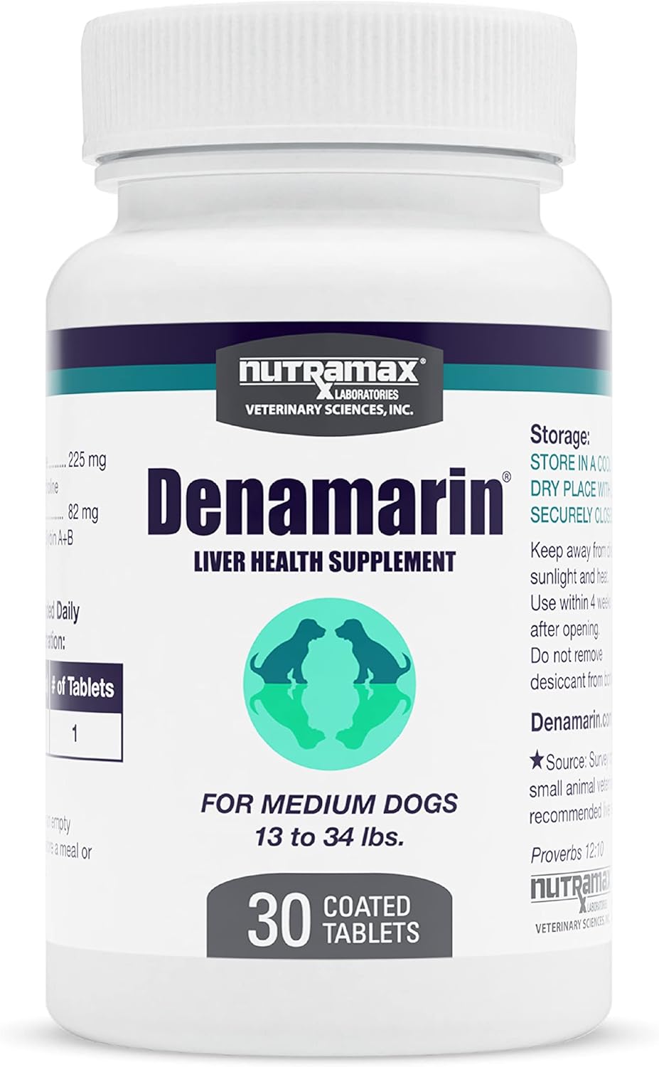 Denamarin Liver Health Supplement for Medium Dogs - 30 Tablets, with SAMe and Silybin