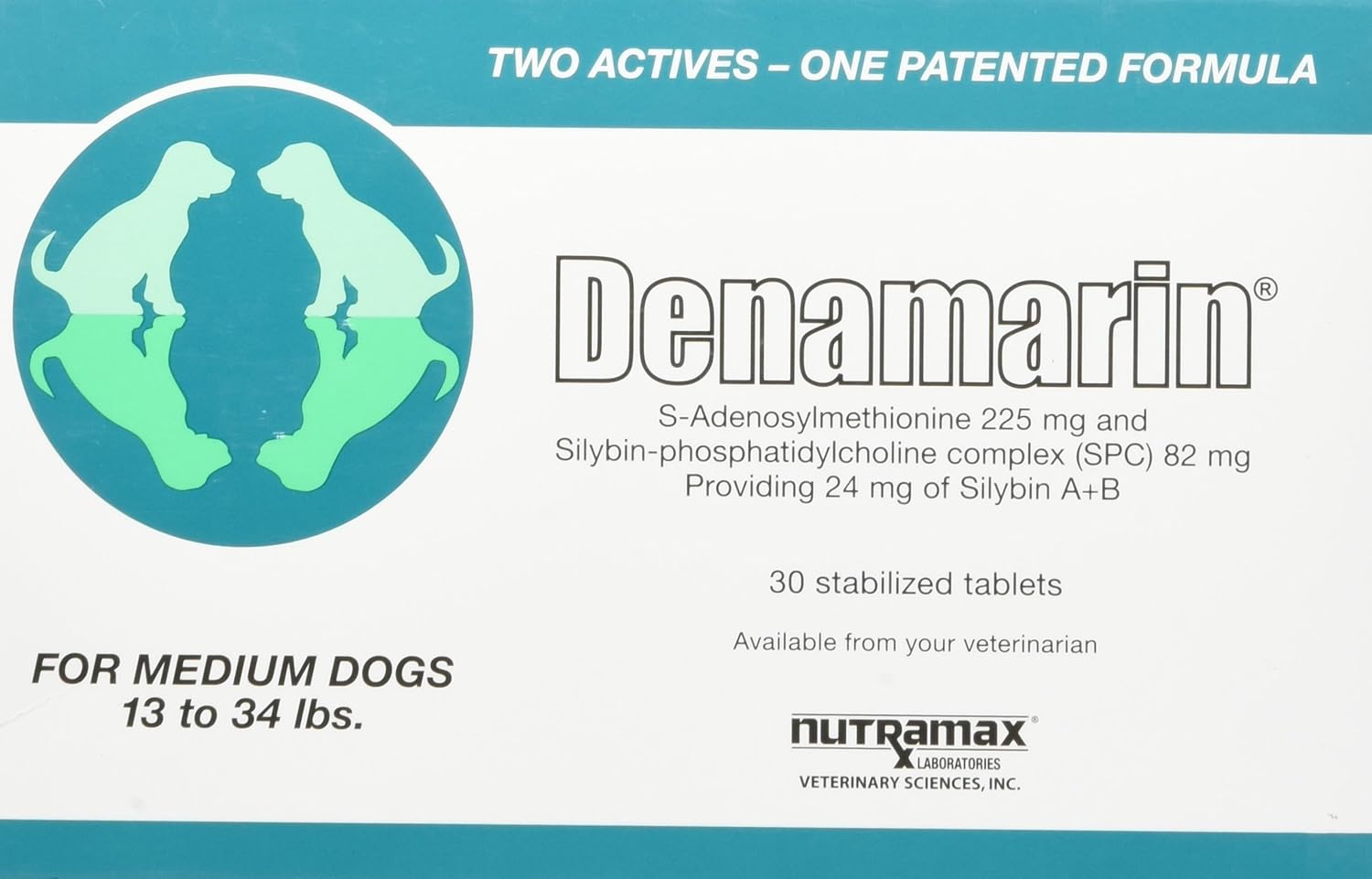 Denamarin Liver Health Supplement for Medium Dogs - 30 Tablets with SAMe and Silybin