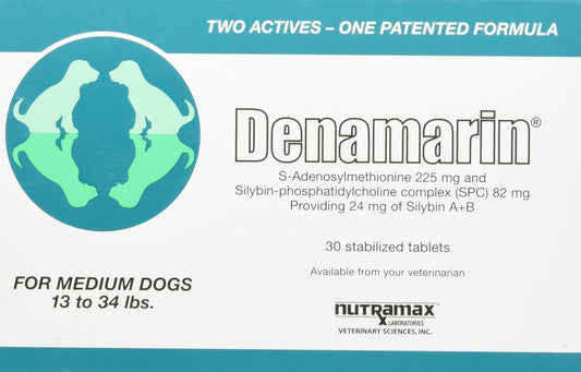 Denamarin Liver Health Supplement for Medium Dogs - 30 Tablets with SAMe and Silybin
