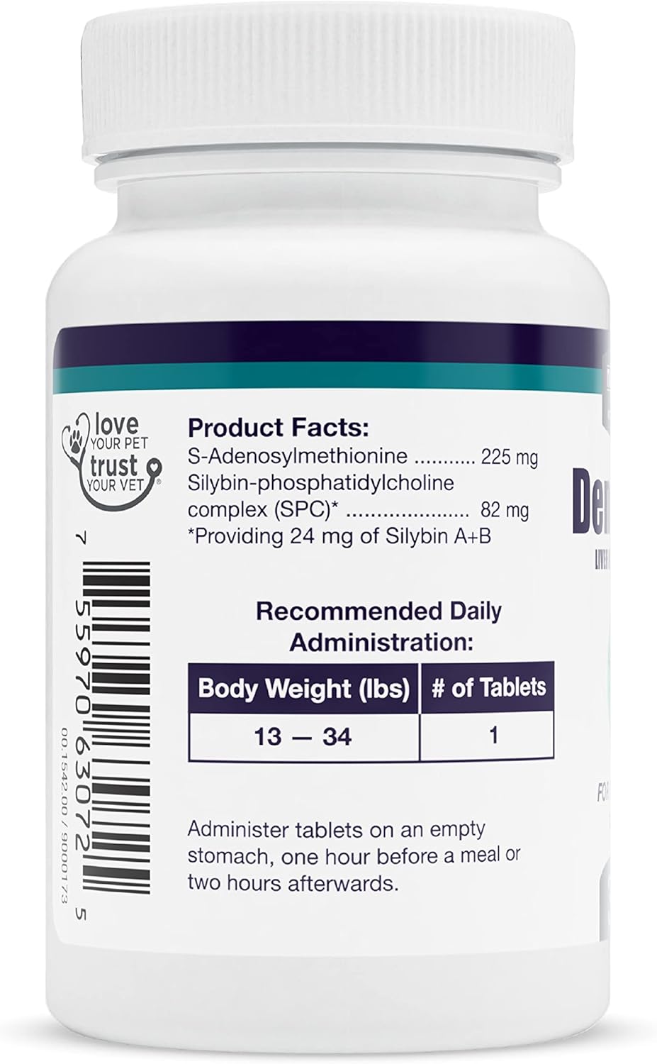 Denamarin Liver Health Supplement for Medium Dogs - 30 Tablets, with SAMe and Silybin