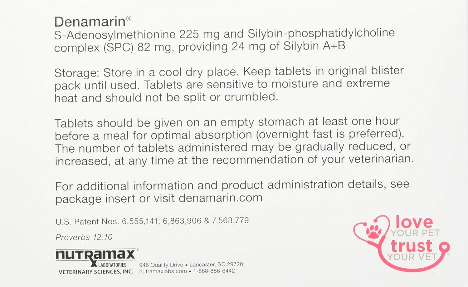 Denamarin Liver Health Supplement for Medium Dogs - 30 Tablets with SAMe and Silybin
