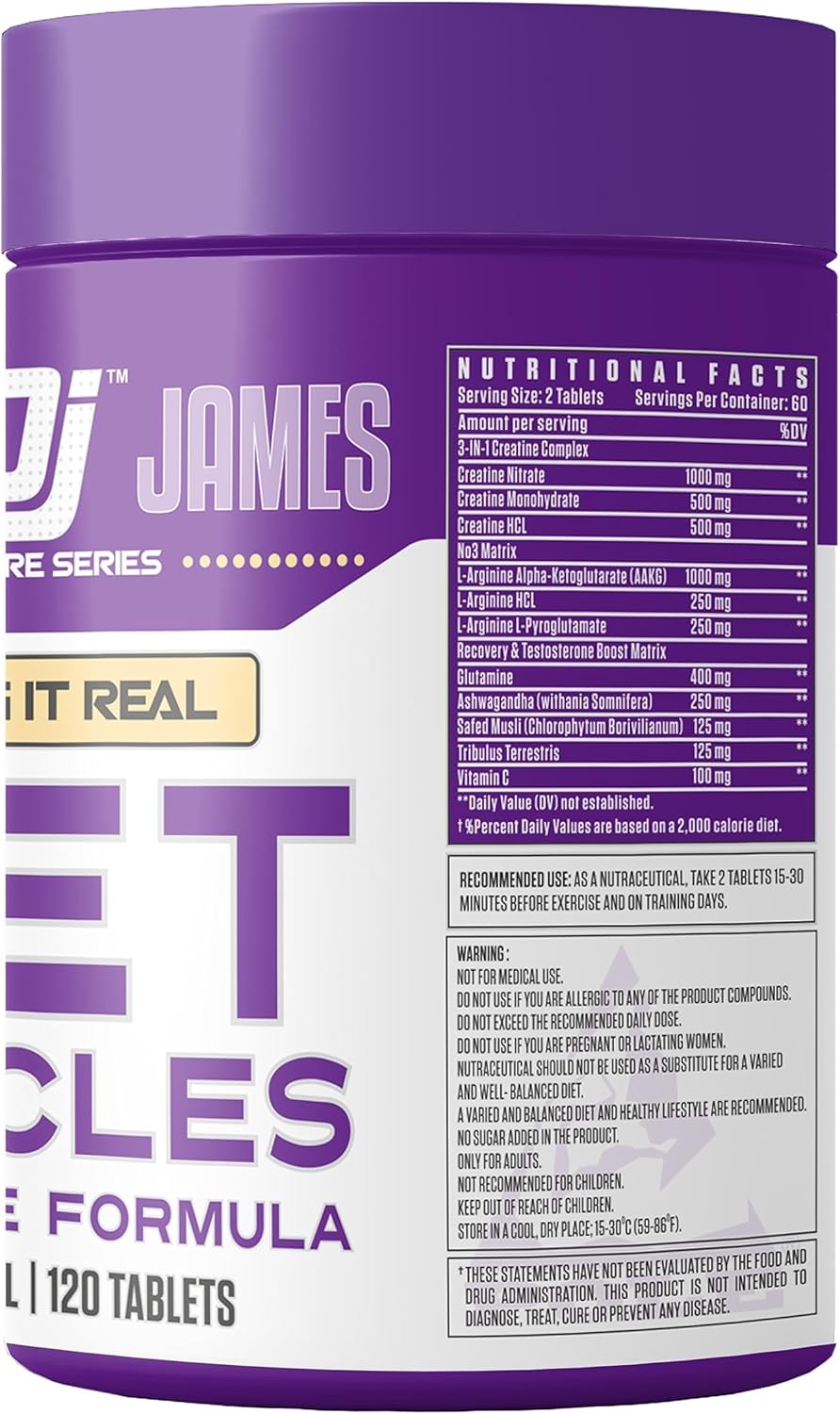 DENNIS JAMES Signature Series Muscle-Building Supplement | 120 Tablets, 60 Servings