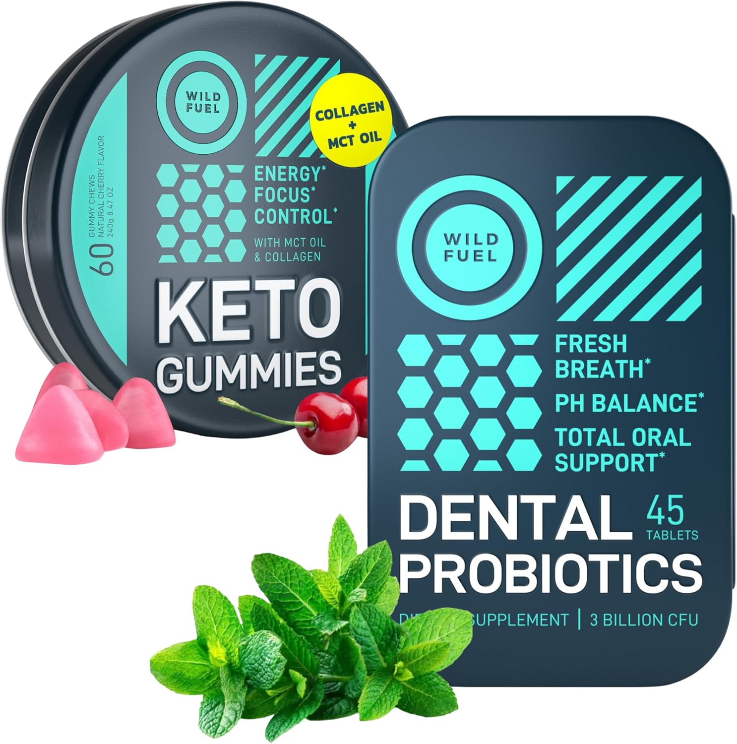 Dental Probiotics and Keto Candy MCT Gummies Bundle for Oral Health