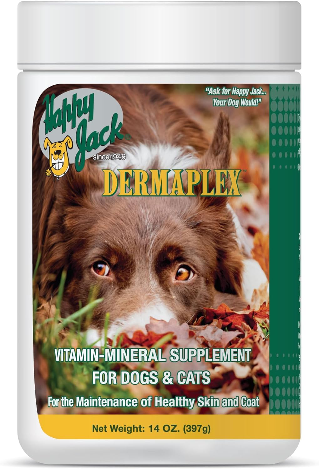 Dermaplex Skin and Coat Supplement for Dogs & Cats - Promotes Hair Growth and Healing from Skin Issues (14oz)