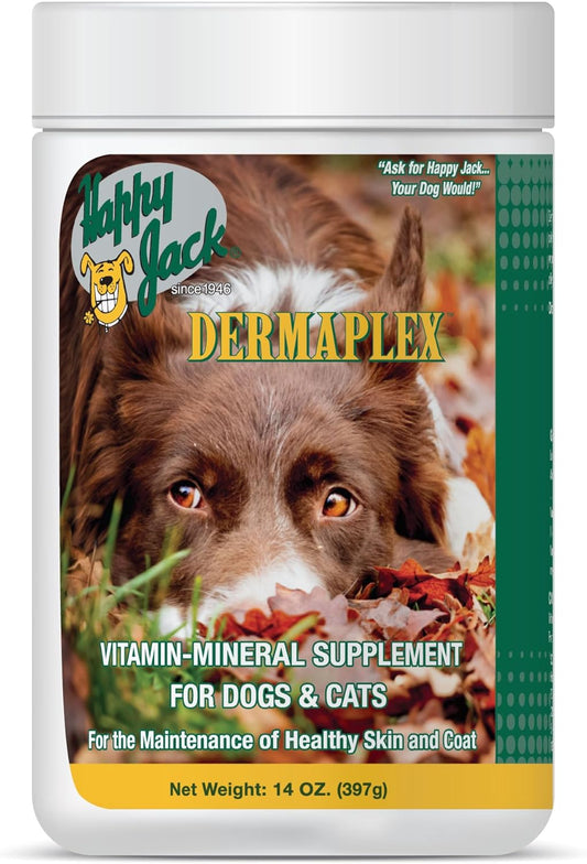 Dermaplex Skin and Coat Supplement for Dogs & Cats - Promotes Hair Growth and Healing from Skin Issues (14oz)