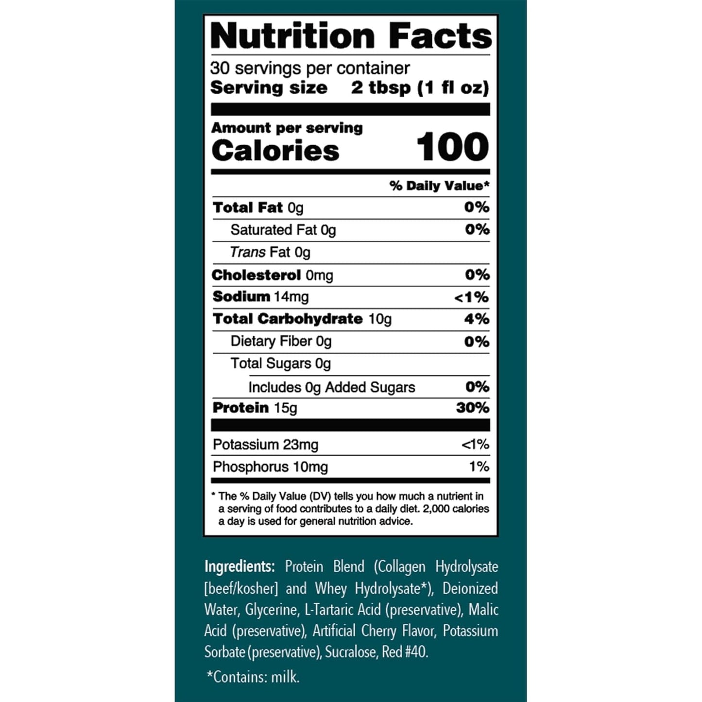 DermaRite ProHeal Liquid Protein Supplement - Cherry Splash Flavor, 30 oz, 6 Pack - 15g Collagen & Whey Protein for Wound Recovery