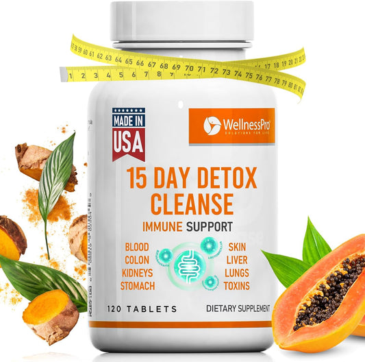 Detox Cleanse Supplement with Milk Thistle, Goldenseal, Senna, Probiotics, Multivitamins - 120 Tablets