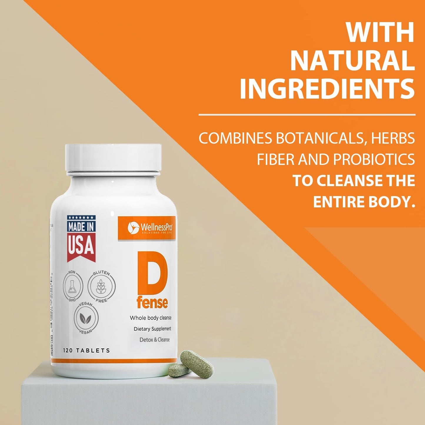 Detox Cleanse Supplement with Milk Thistle, Goldenseal, Senna, Probiotics, Multivitamins - 120 Tablets