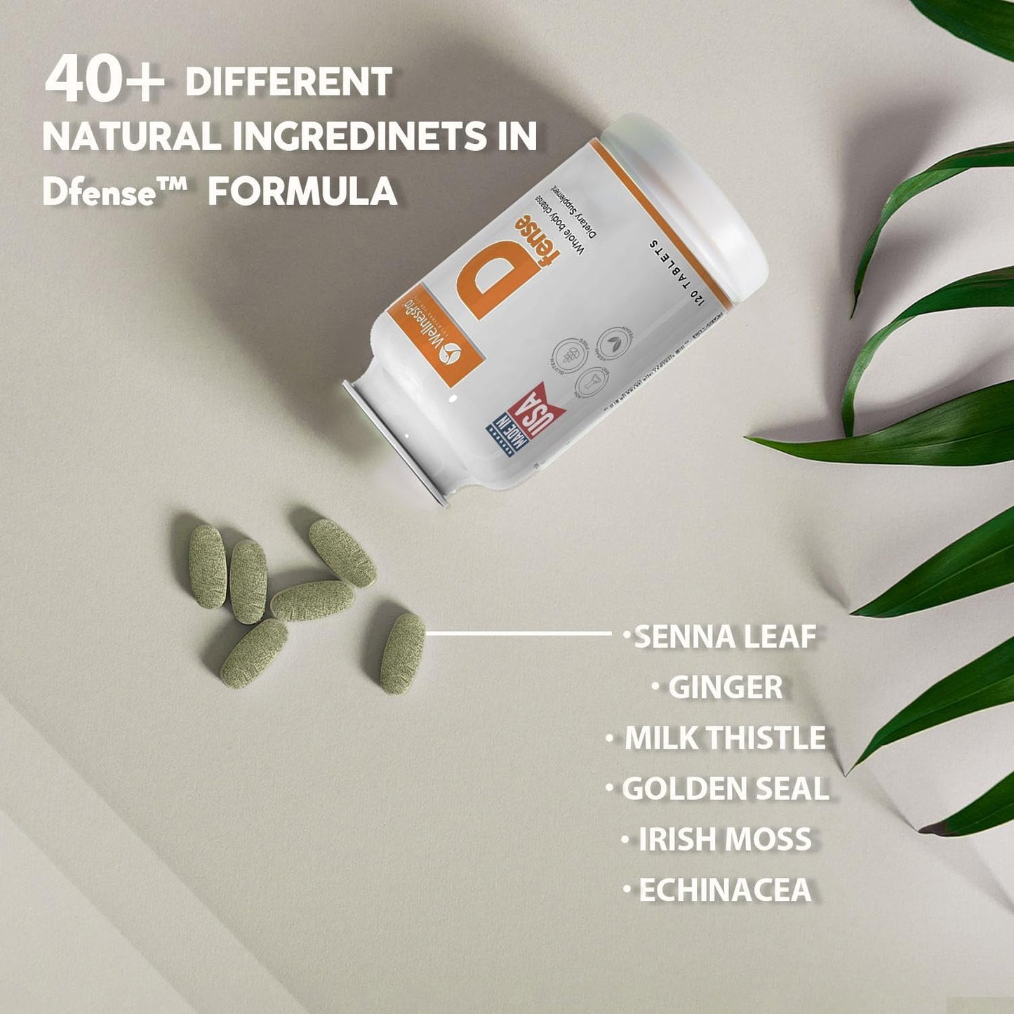 Detox Cleanse Supplement with Milk Thistle, Goldenseal, Senna, Probiotics, Multivitamins - 120 Tablets