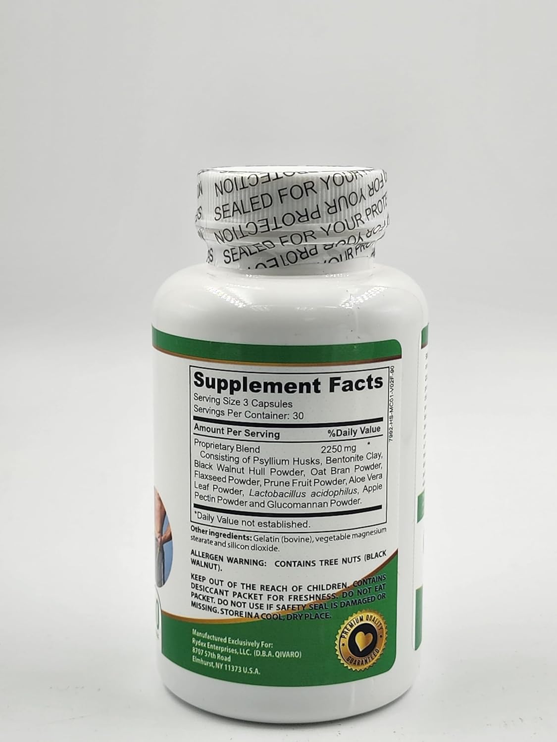 Detox Cleanse Supplement with Psyllium Husks, Apple Pectin & Glucomannan - Fiber Pills for Constipation Relief - 90 Capsules