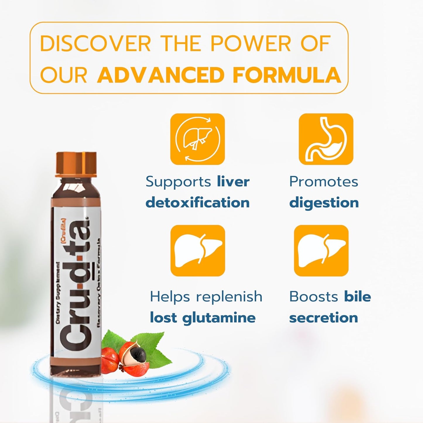 Detox Formula with L-Glutamine, Silymarin, Boldo Extract, Antioxidants, Immune Support - 5 Vials