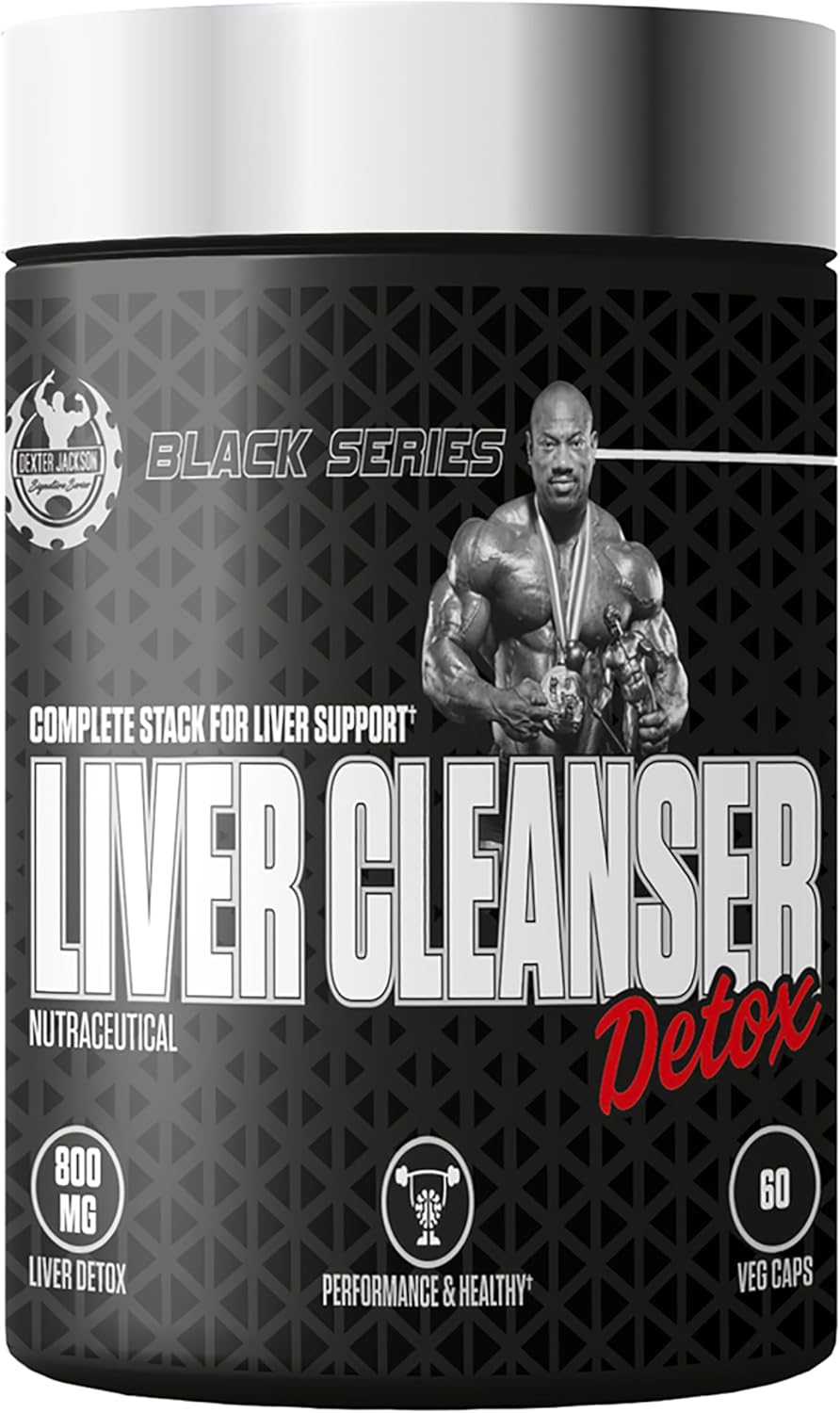 Dexter Jackson Black Series Liver Cleanser Detox Supplement with Milk Thistle Seed Powder | Bodybuilders & Fitness | 60 Veg Capsules