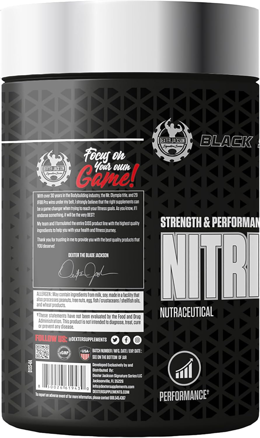 Dexter Jackson Black Series Nitric Oxide Booster - Metabolism Boost, Fat Burning - 60 Tablets, 30 Servings