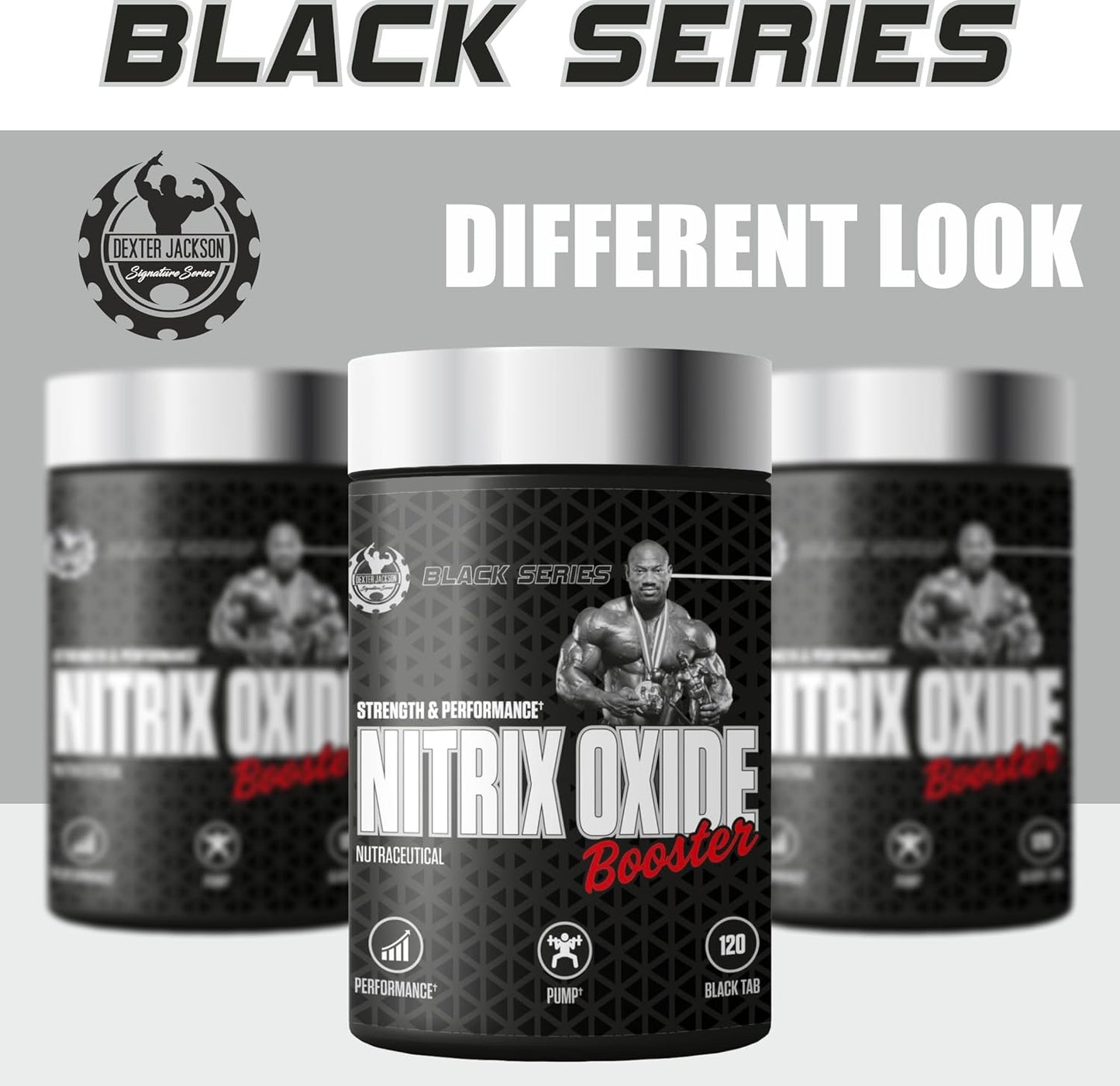 Dexter Jackson Black Series Nitric Oxide Booster - Metabolism Boost, Fat Burning - 60 Tablets, 30 Servings