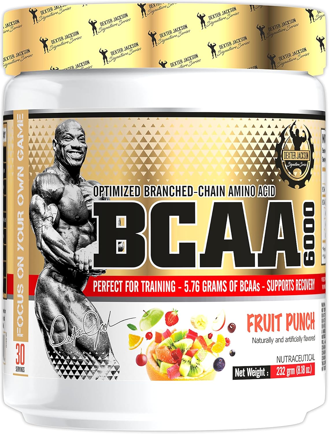 Dexter Jackson Gold Series BCAA - Fruit Punch Flavor - 226g (30 Servings) - Advanced Amino Acids for Muscle Recovery & Endurance