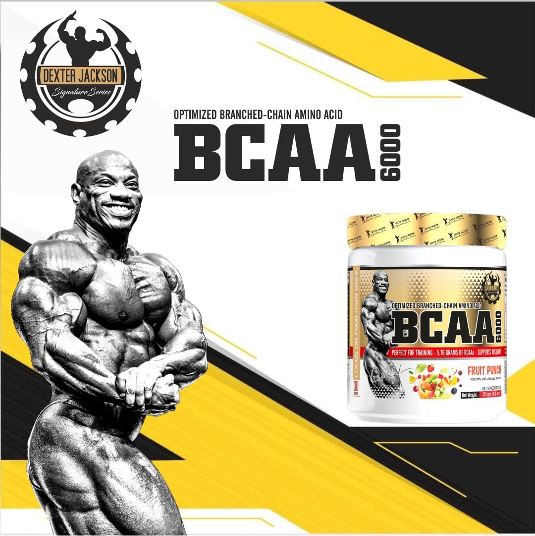 Dexter Jackson Gold Series BCAA - Fruit Punch Flavor - 226g (30 Servings) - Advanced Amino Acids for Muscle Recovery & Endurance