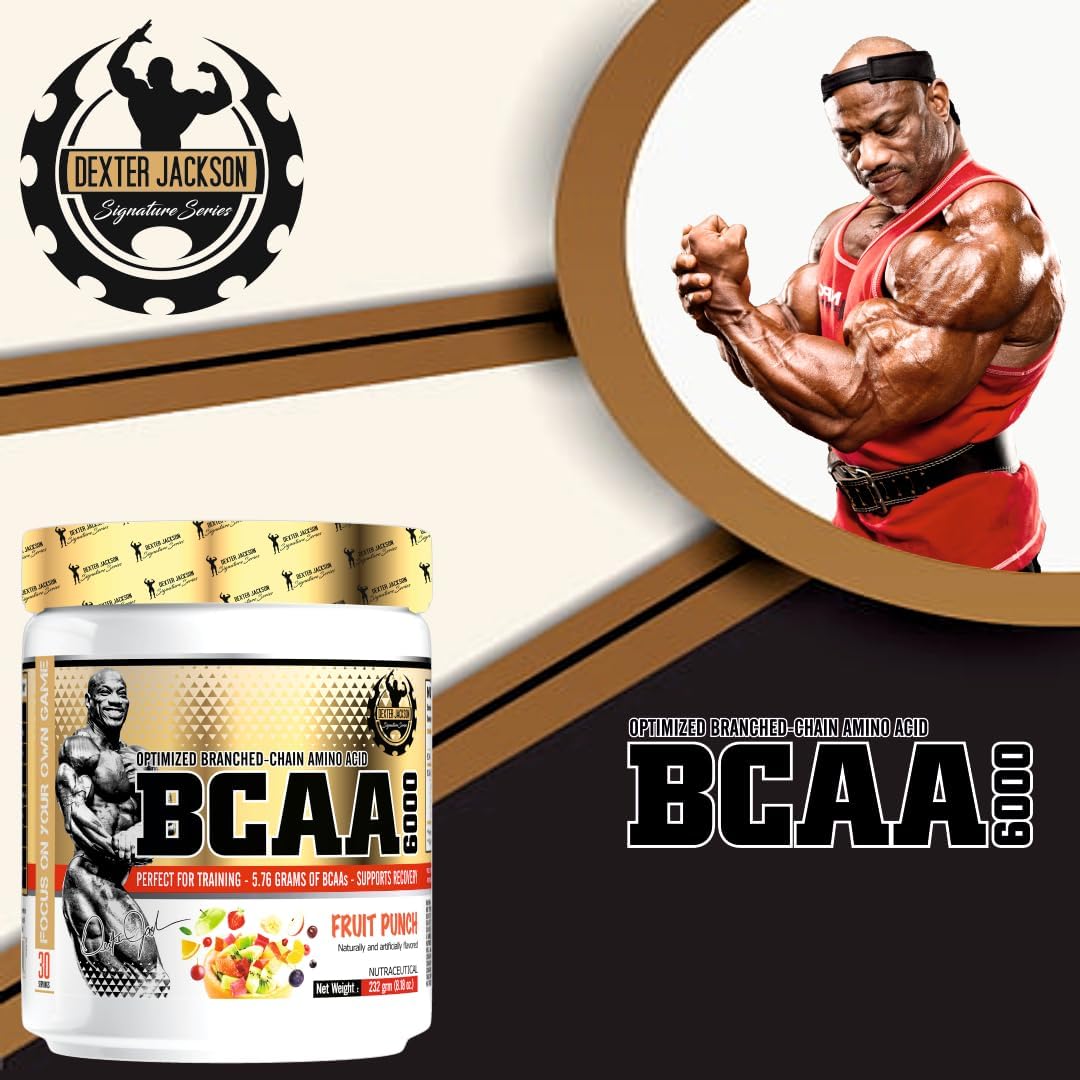 Dexter Jackson Gold Series BCAA - Fruit Punch Flavor - 226g (30 Servings) - Advanced Amino Acids for Muscle Recovery & Endurance