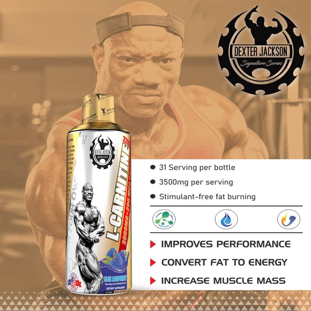 Dexter Jackson Gold Series L-Carnitine 3200 Blue Raspberry - 473.28 Ml (32 Servings)
