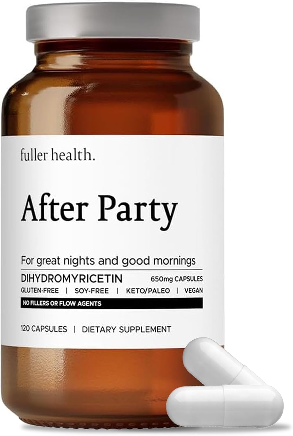 DHM Dihydromyricetin Supplement for Full Body Health | Boost Liver Function, Metabolism, Energy | Post-Party Relief, 650mg Per Pill | 1 Bottle, 24 Servings