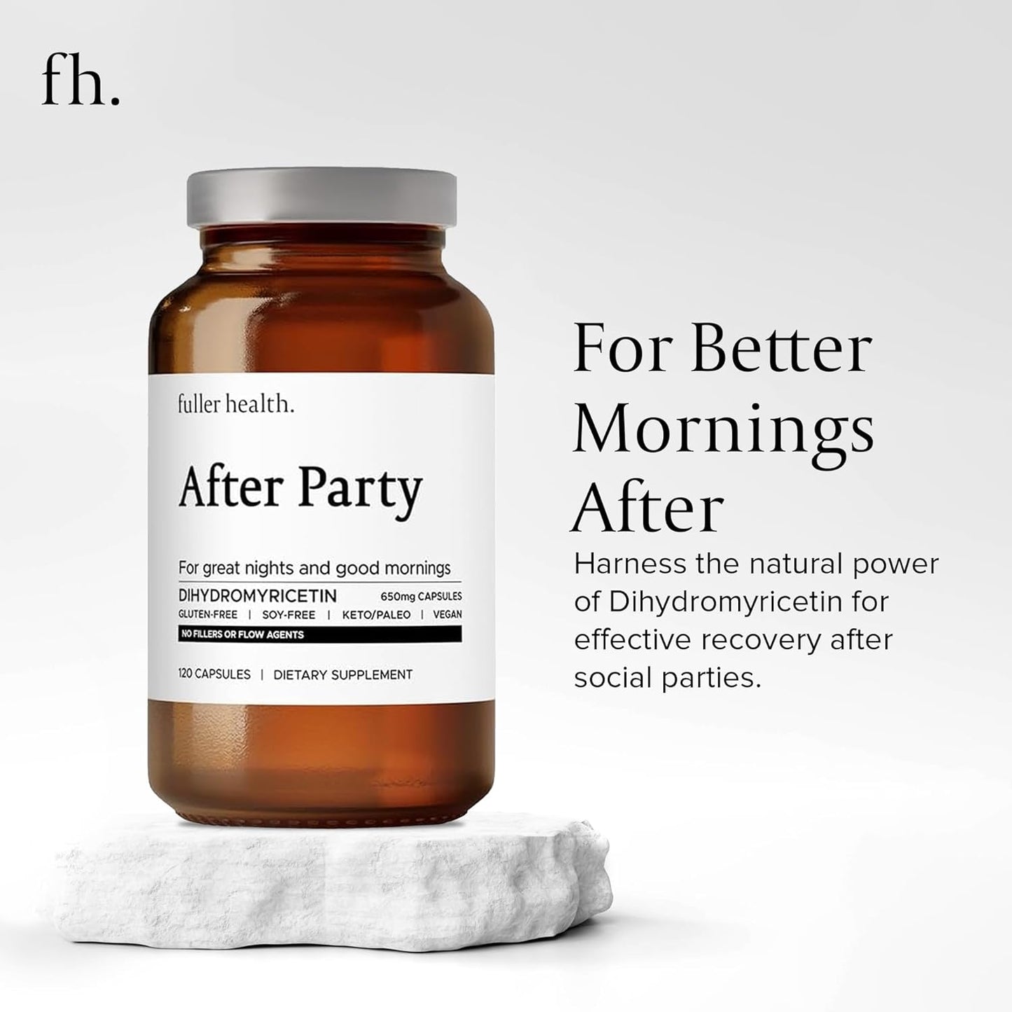 DHM Dihydromyricetin Supplement for Full Body Health | Boost Liver Function, Metabolism, Energy | Post-Party Relief, 650mg Per Pill | 1 Bottle, 24 Servings