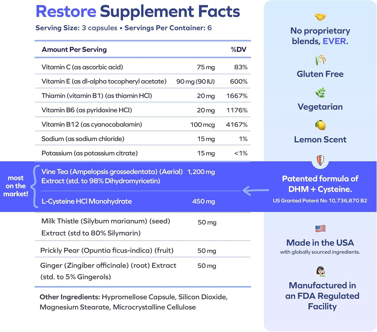 DHM + L-Cysteine Supplement for Hangover Relief & Liver Support - 6 Doses