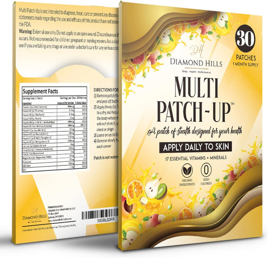 Diamond Hills Multi Patch-Up - 30 Count Daily Patches - Zero Calories and Sugar-Free