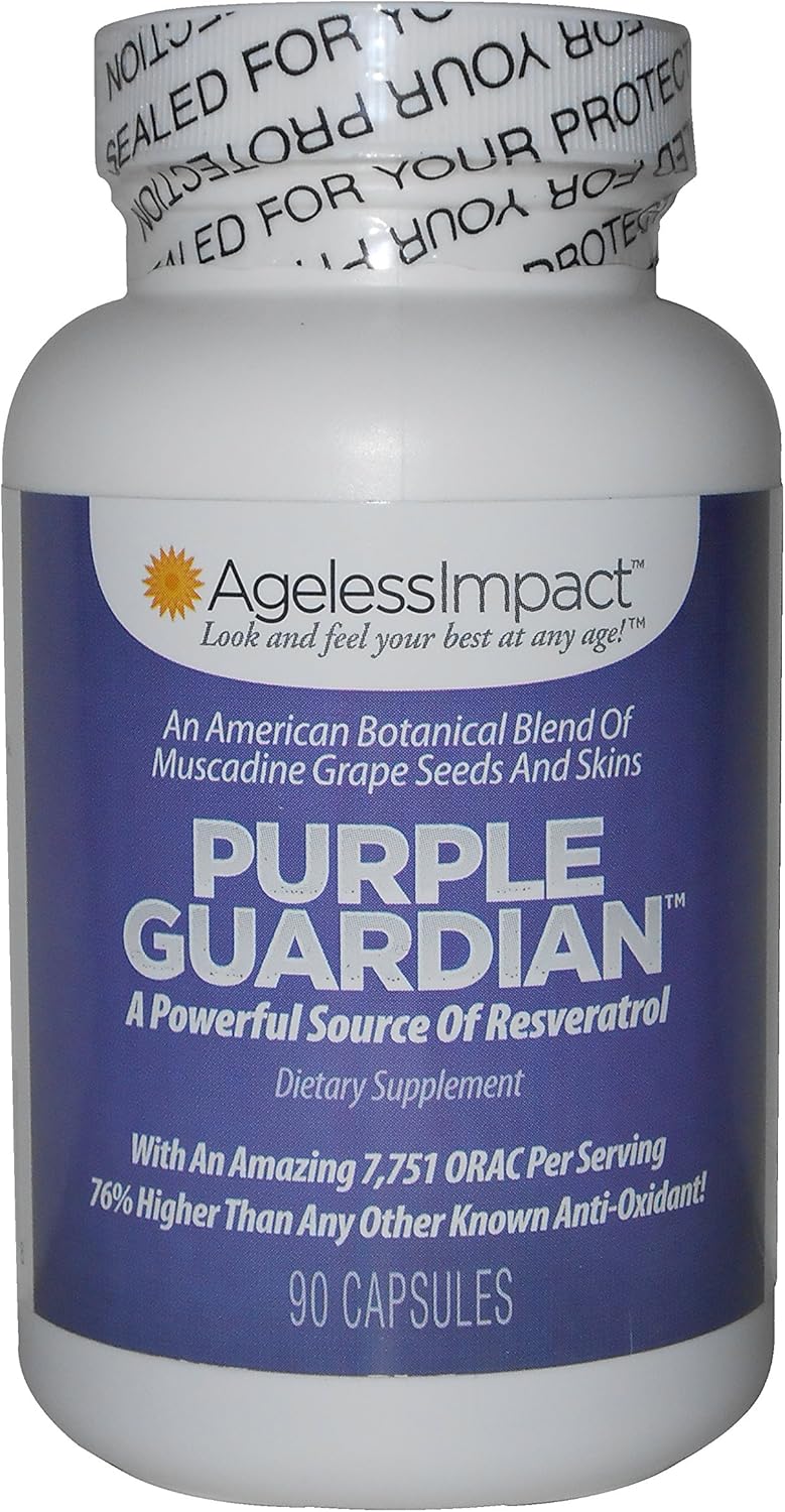 Diaotec Purple Guardian Resveratrol Capsules with Muscadine Grape Seeds & Skins, 700mg, 90 Count