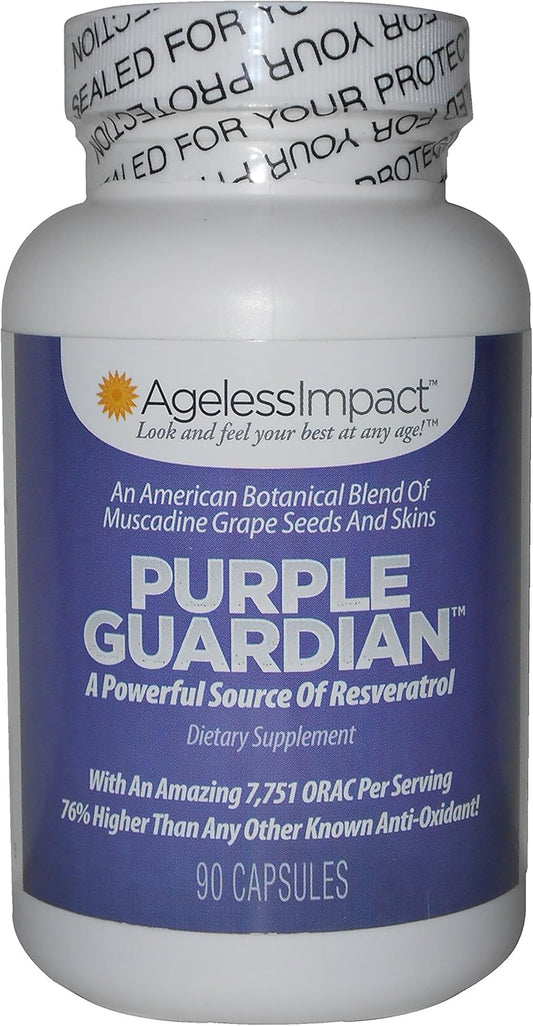 Diaotec Purple Guardian Resveratrol Capsules with Muscadine Grape Seeds & Skins, 700mg, 90 Count