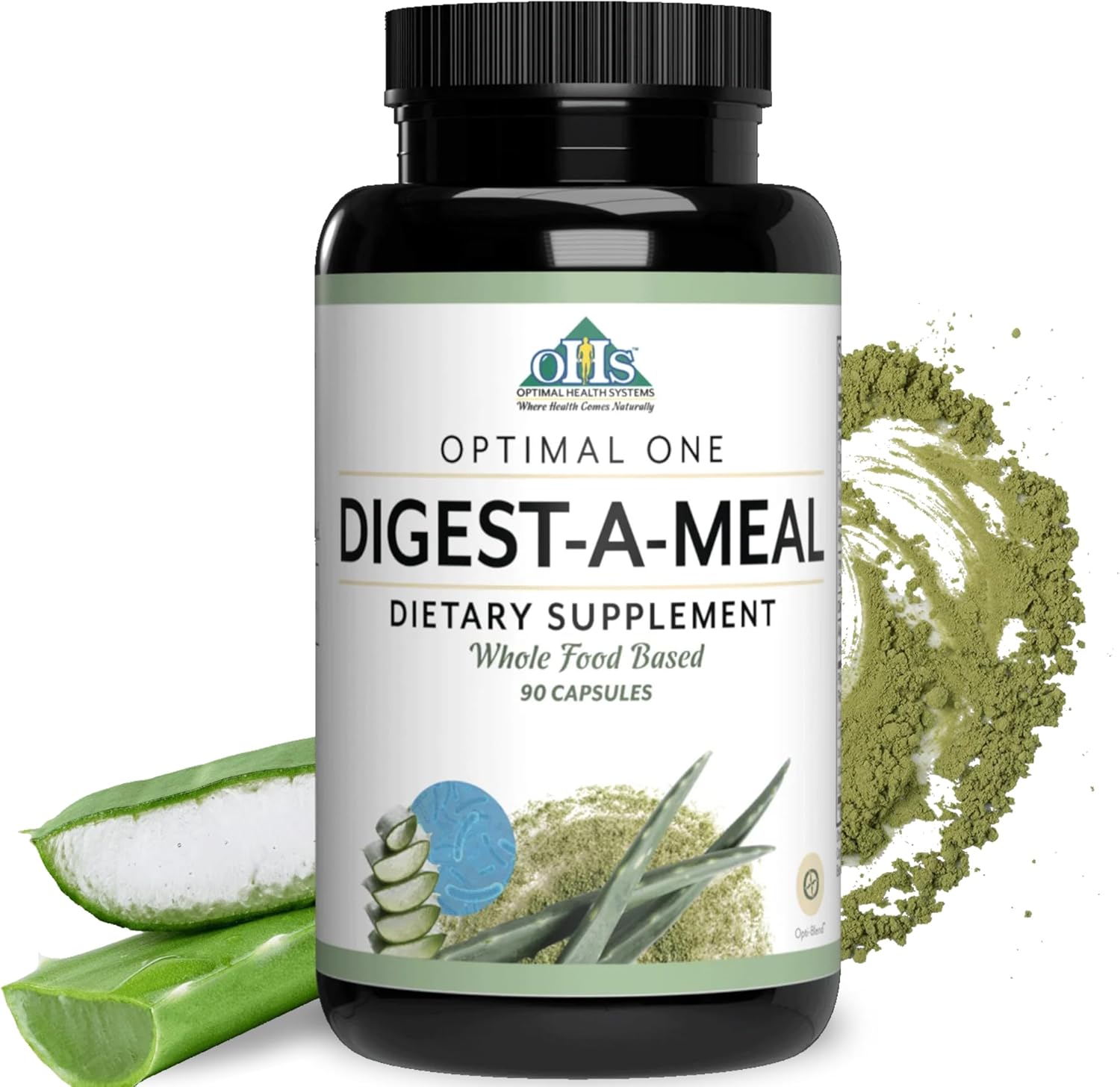 Digest-A-Meal Enzyme & Probiotic Supplement for Gut Health - Relief for Bloating, Acid Reflux, & Indigestion - Includes Aloe Vera Leaf - 90 Capsules