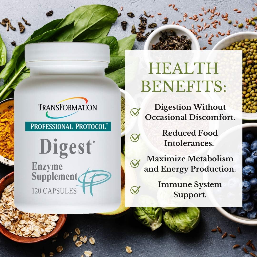 Digest Wellness Transformation Enzyme Capsules for Digestive and Immune System Health (120 Count)