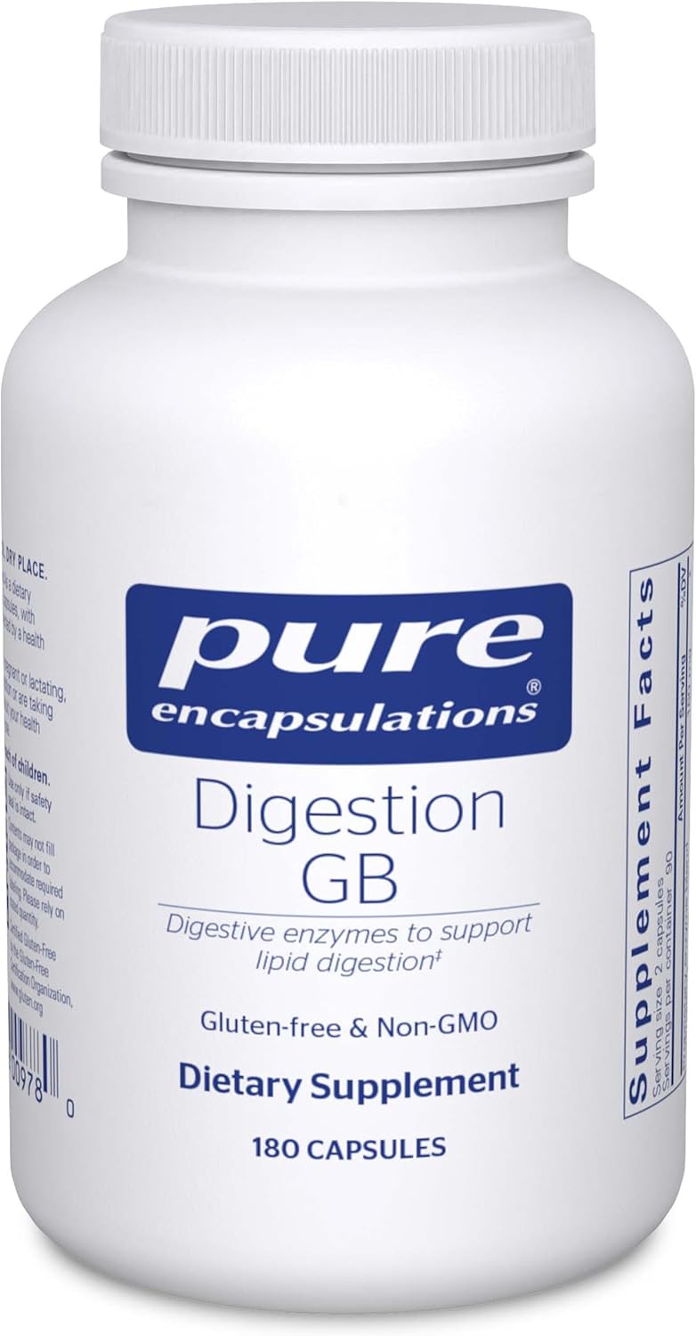 Digestion GB - Enzyme Supplement for Gallbladder & Gut Health - Bile Salts & Enzymes - 180 Capsules
