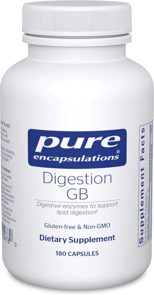 Digestion GB - Enzyme Supplement for Gallbladder & Gut Health - Bile Salts & Enzymes - 180 Capsules