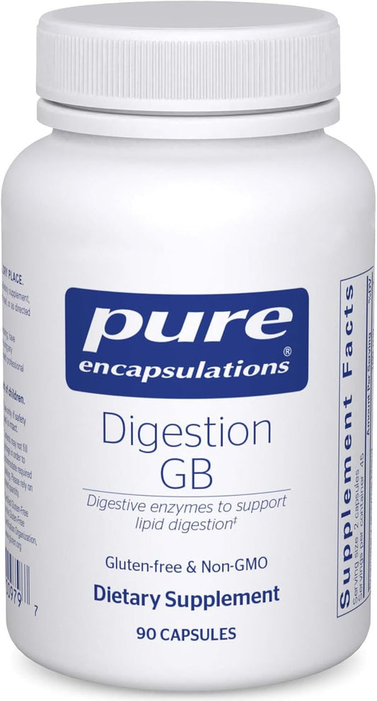 Digestion GB Enzyme Supplement for Gallbladder & Gut Health - Bile Salts & Digestive Enzymes - Gluten Free - 90 Capsules