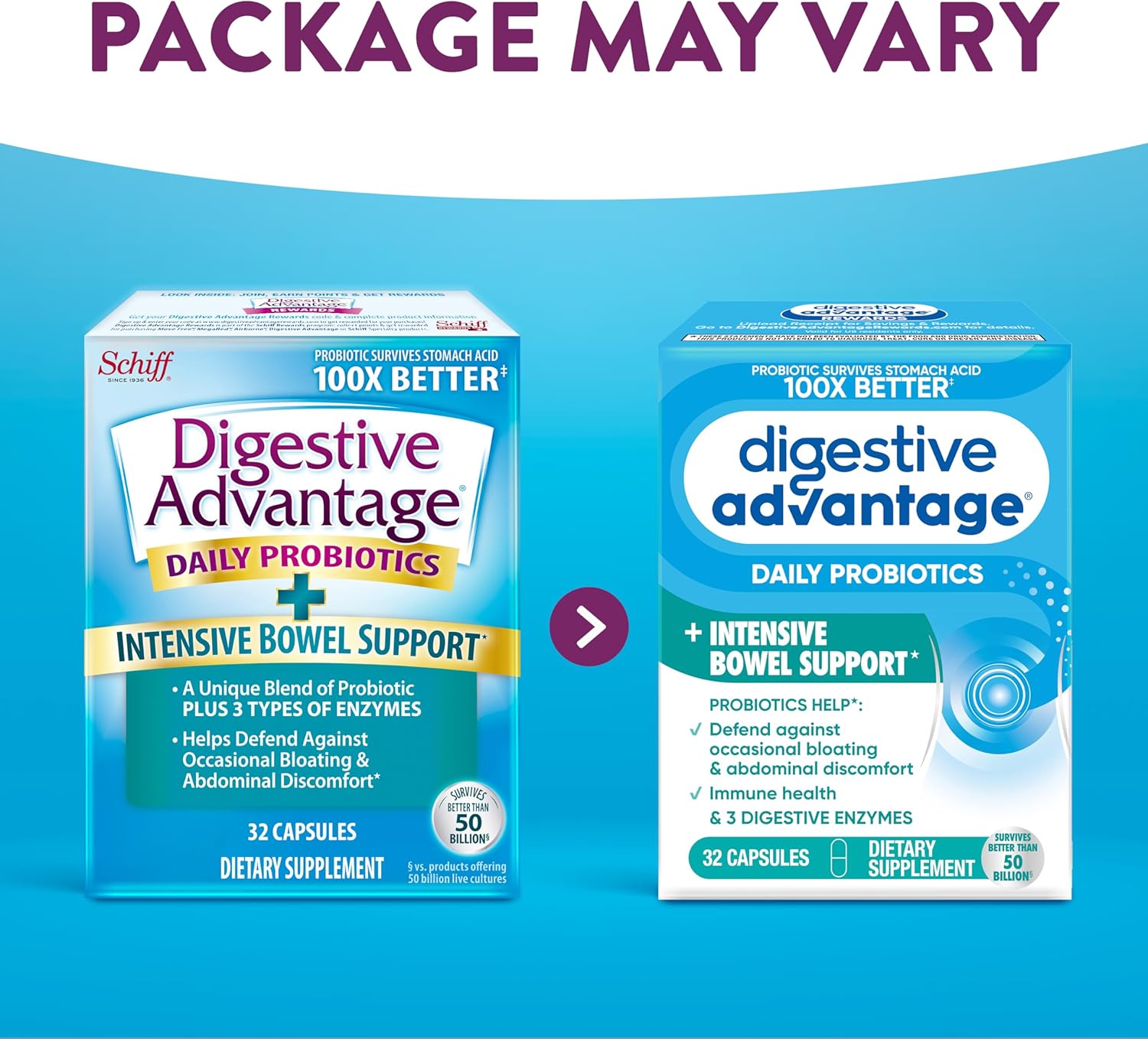 Digestive Advantage IBS Probiotics Capsules for Men and Women - Digestive Health, Intensive Bowel Support, Occasional Bloating Relief, Gut Health - 32ct