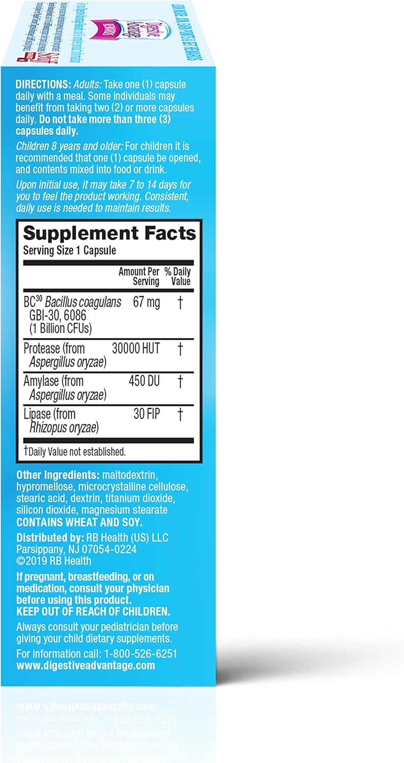 Digestive Advantage IBS Probiotics Capsules for Men and Women - Digestive Health, Intensive Bowel Support, Occasional Bloating Relief, Gut Health - 32ct