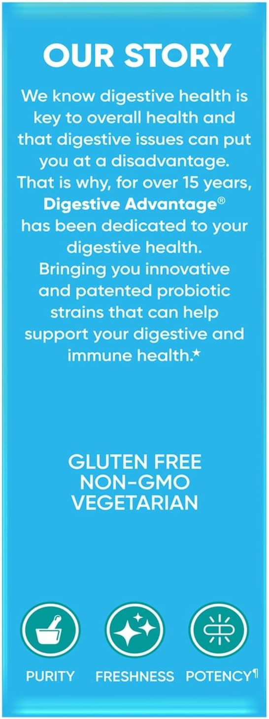 Digestive Advantage IBS Probiotics for Women and Men - Gut Health, Bloating & Immune Support - 96 Capsules