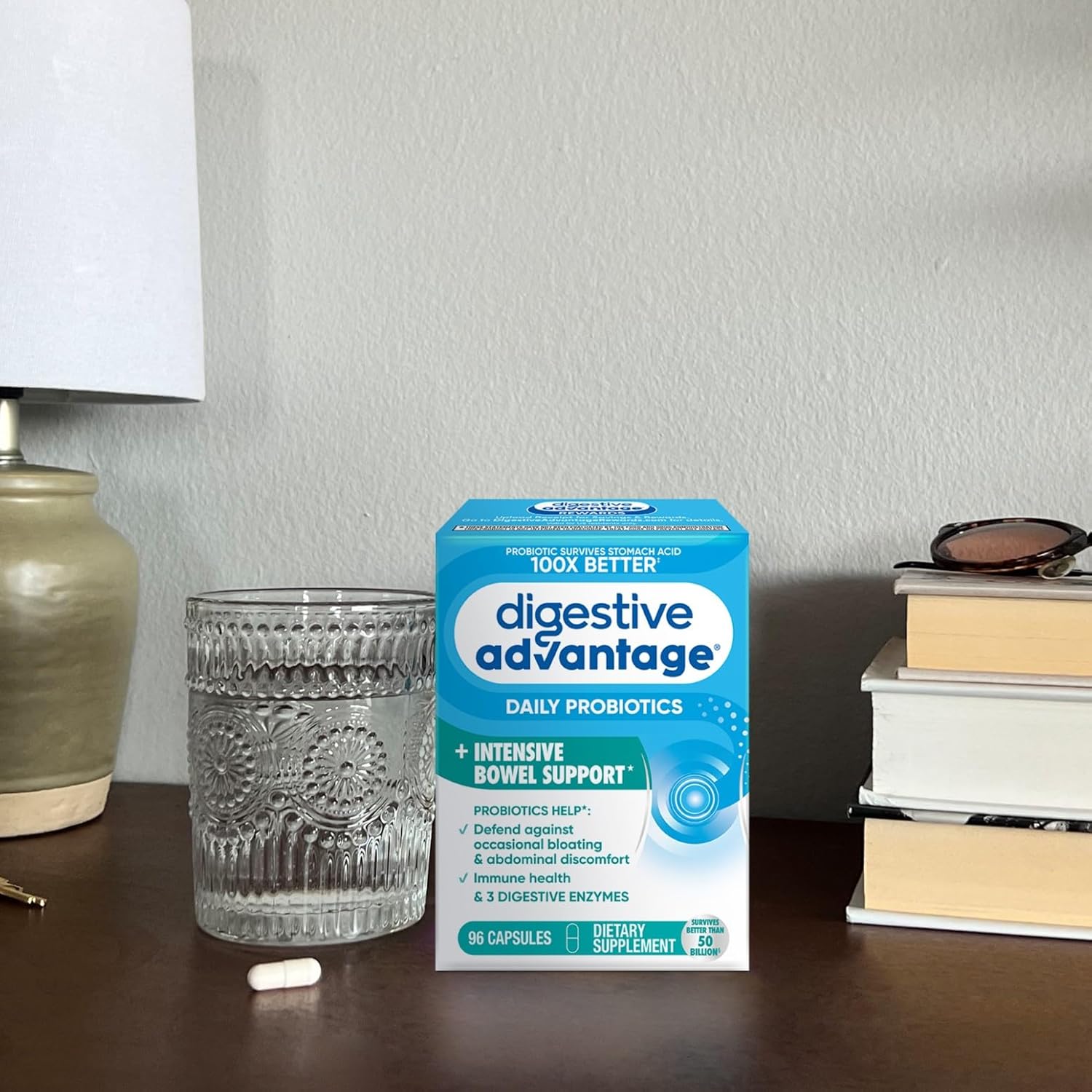 Digestive Advantage IBS Probiotics for Women and Men - Gut Health, Bloating & Immune Support - 96 Capsules