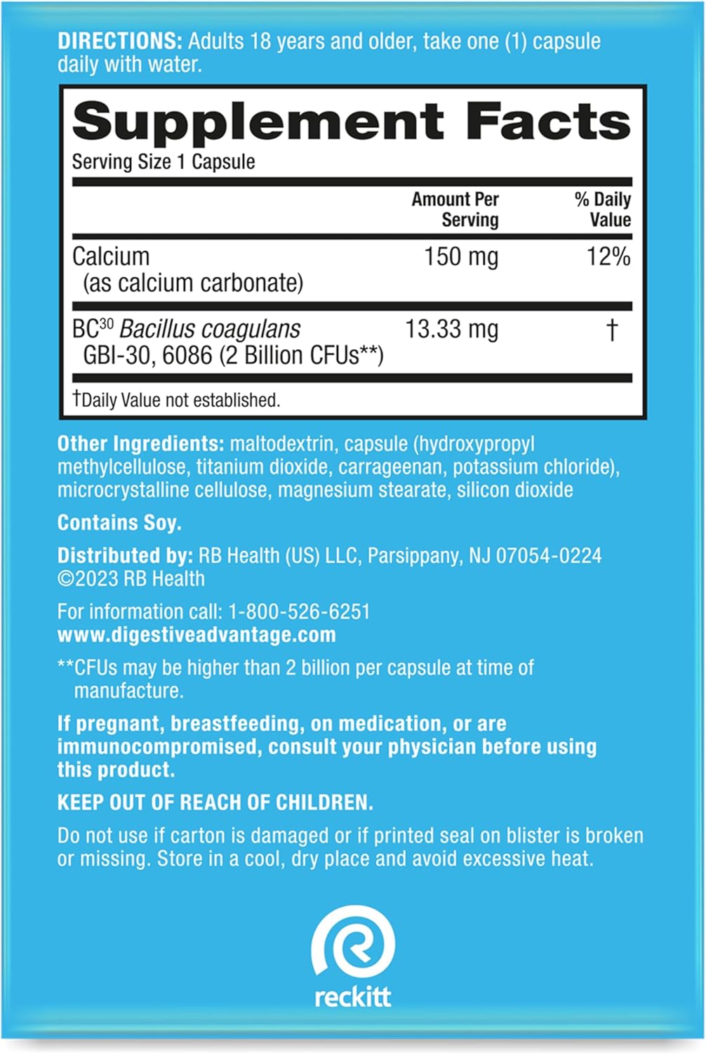 Digestive Advantage Probiotics for Men and Women, 80ct Capsules, Supports Gut Health and Immune System, Reduces Bloating and Diarrhea
