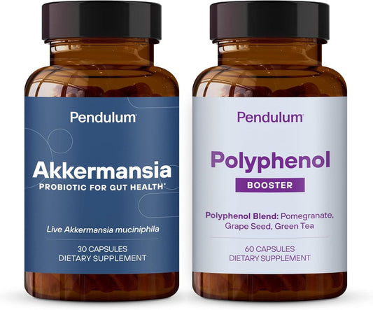 Digestive & Cardio Health Bundle: Pendulum Akkermansia & Polyphenol Booster - Live Probiotic Supplement