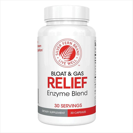 Digestive Enzyme Blend for Bloat & Gas Relief - 30 Servings - FODMAP & Bloating Supplement - Silver Fern Formula with Tolerase L & Pectinase