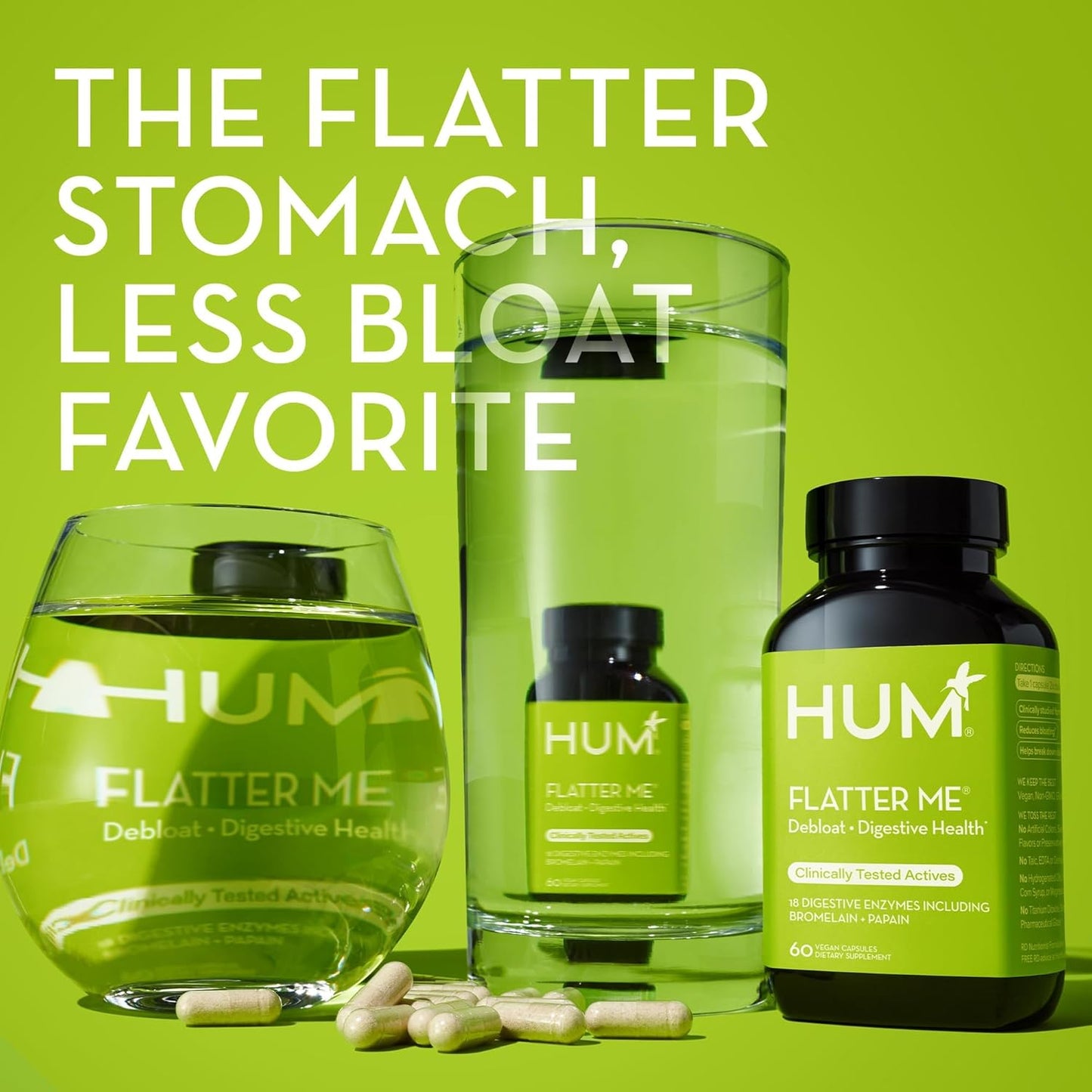 Digestive Enzyme Supplement for Bloating Relief - Vegan Fast-Acting Enzyme Blend for Digestive Health & Debloating - 60 Servings
