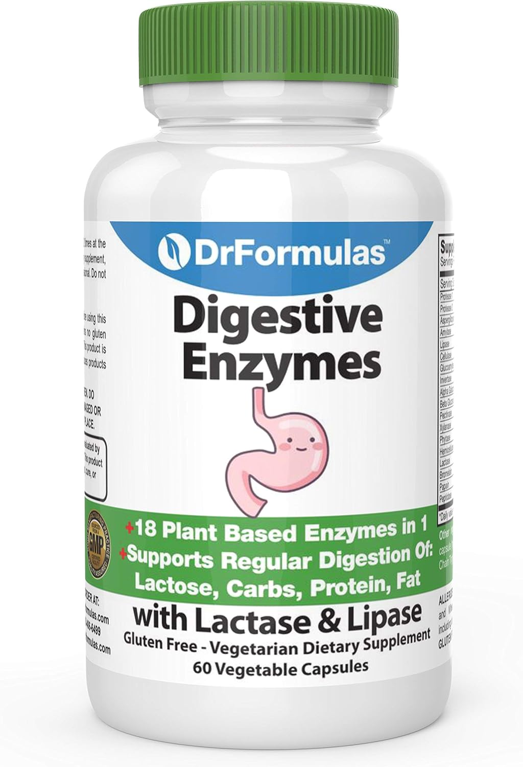 Digestive Enzyme Supplement for Bloating Relief, Gas, Lactose Intolerance - 60 Capsules